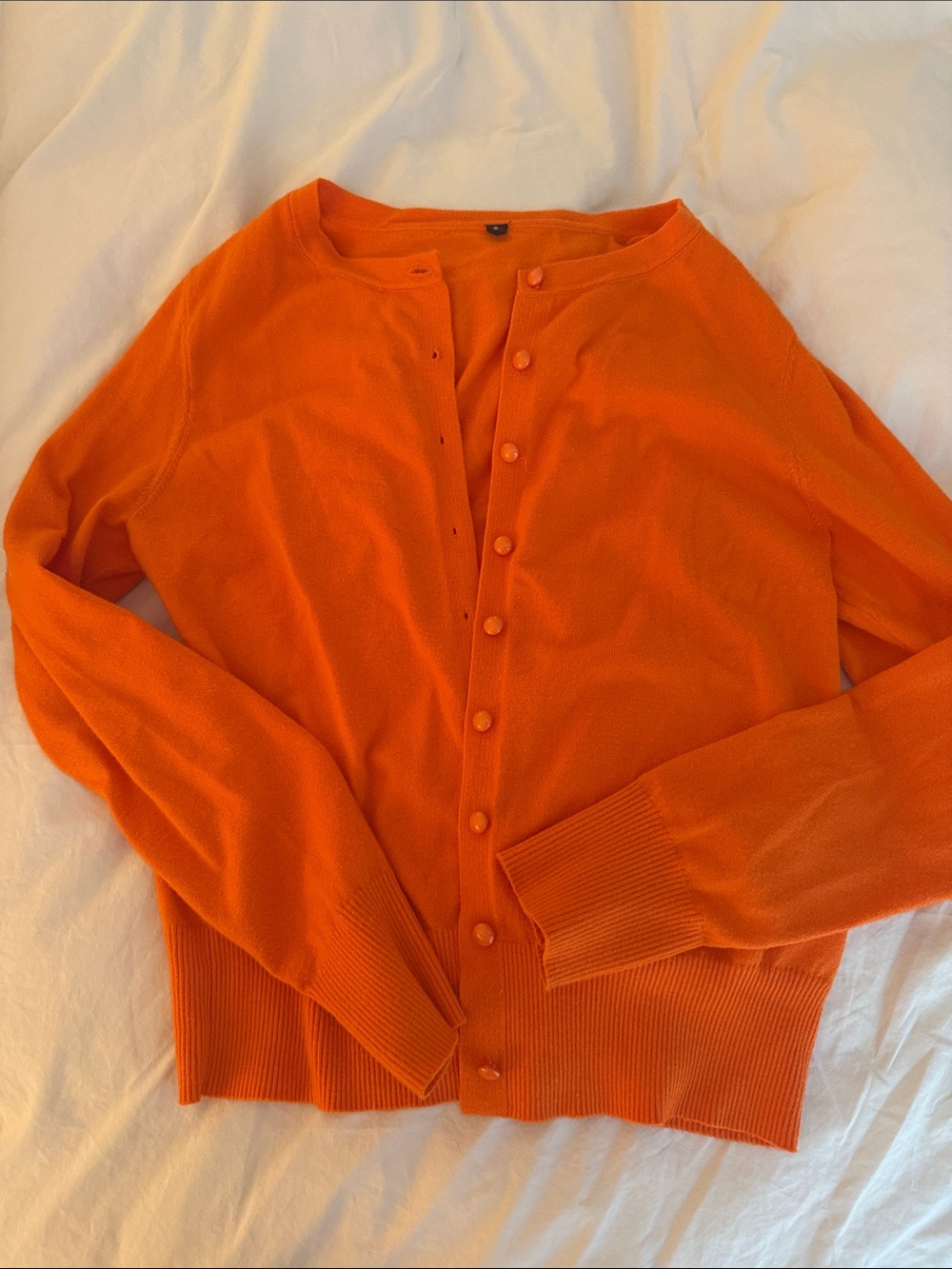 Classic Orange Button-Front Women's Cardigan
